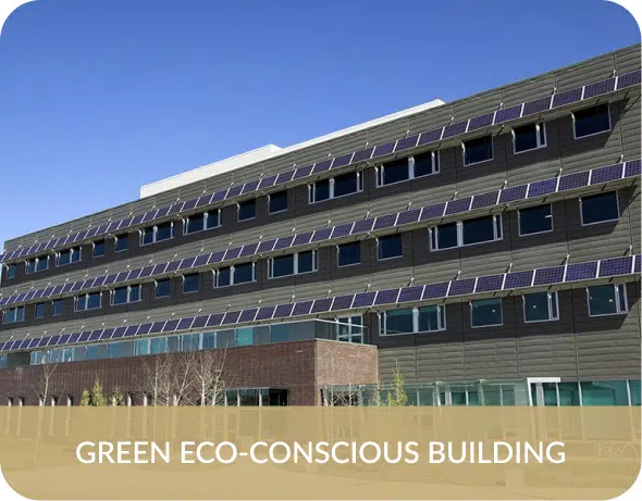 green eco conscious building