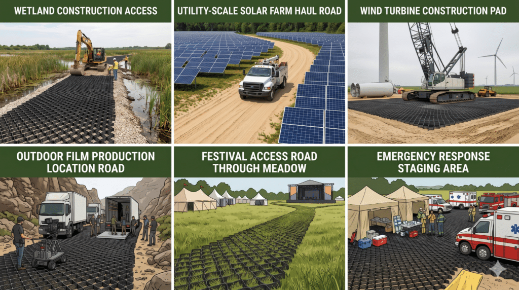 Reusability Development Road Map Eco-Friendly Temporary Road Solutions: Permeable, Reusable