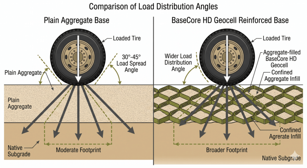 Subgrade Pumping Load Distribution in Soil: Geocell Depth vs Load Guide