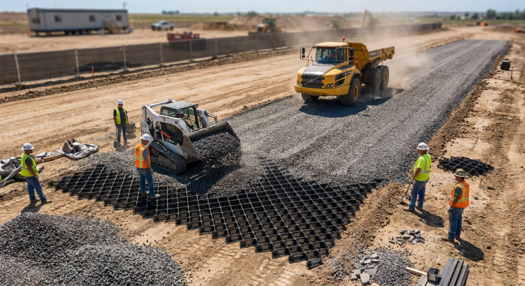 temporary construction road design